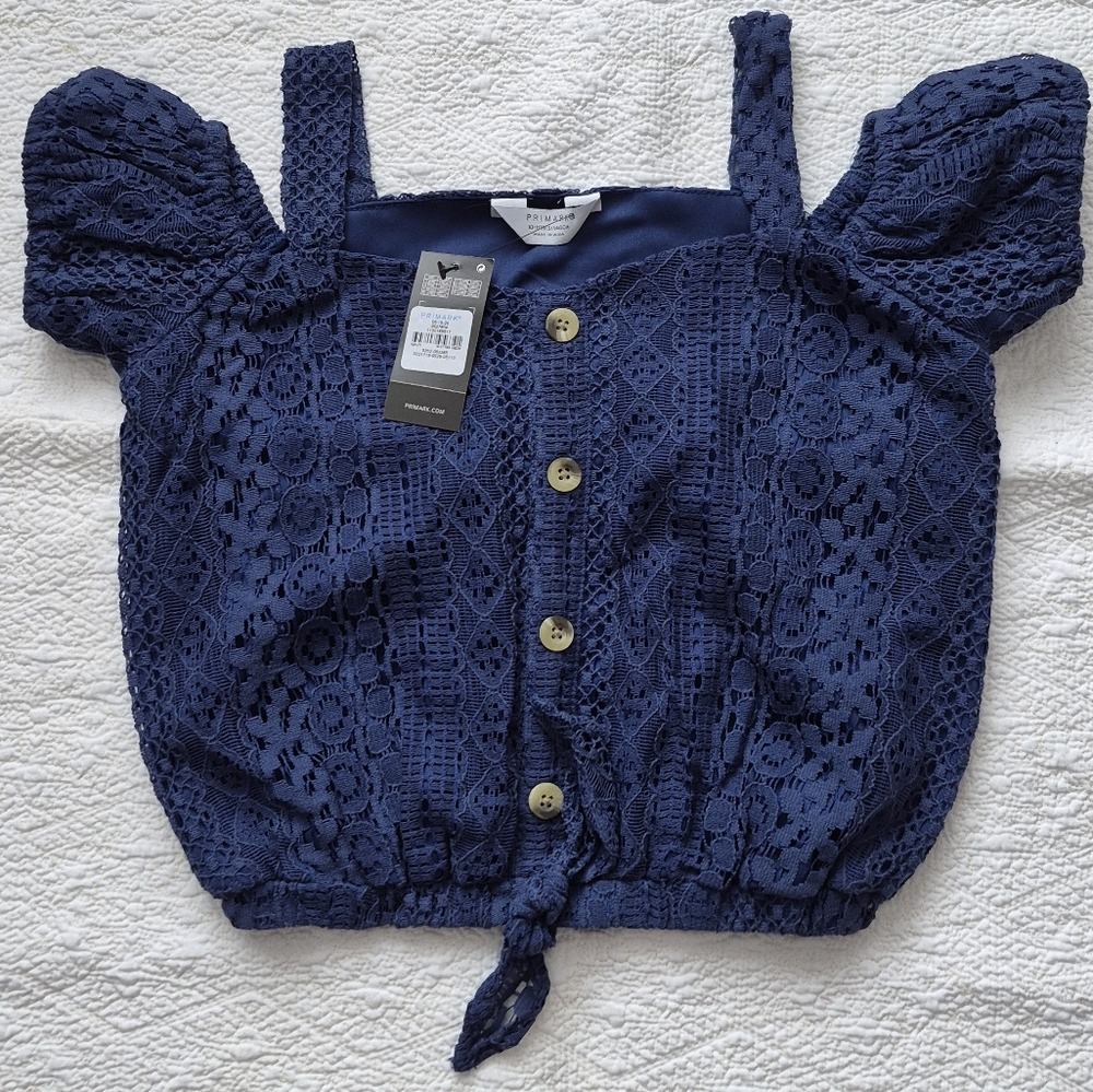 Primark Kids Dark Blue Lace Button-Up Jacket
